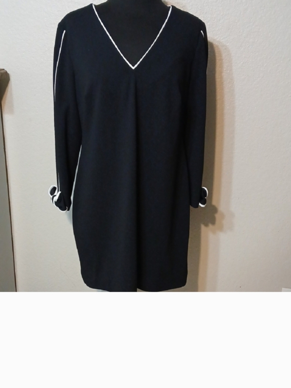 Andrew Marc Black Dress with White Trim